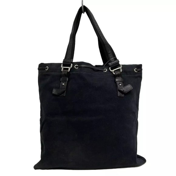 Auth YvesSaintLaurent rivegauche (YSL) Kahara 121631 Black Canvas Velour - - Picture 3 of 13